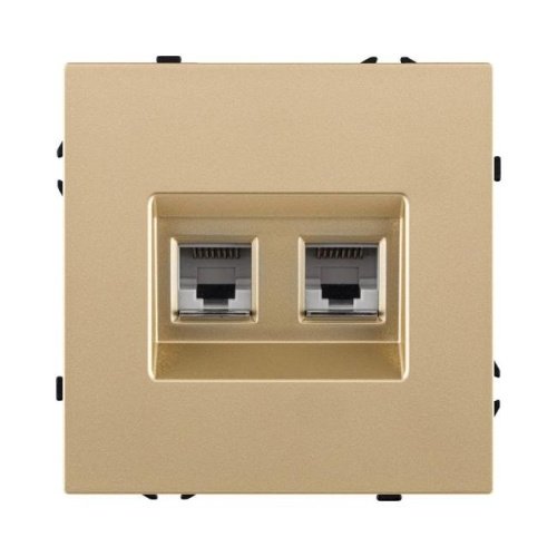 EC-018GD Розетка двойная Ethernet RJ45 Cat.6, золотой Kollinger Eclipse EC-018GD