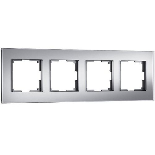 W0043106/ Рамка на 4 поста Senso (серебряный, стекло soft-touch) Рамка Werkel W0043106/ Рамка на 4 поста Senso (серебряный, стекло soft-touch)