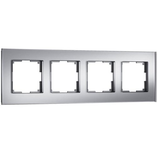 Рамка Werkel W0043106/ Рамка на 4 поста Senso (серебряный, стекло soft-touch)
