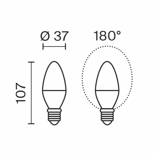 3271 Светодиодная лампочка Candle 9W Voltega 3271
