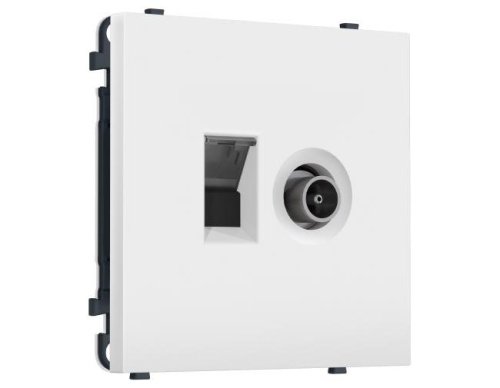 MS132510 MS132510 Комплект механизма розетки компьютерной + TV оконечной SIGMA Белый матовый RJ-45 (8P8C) CAT6/50-870MHz 1dB с/ш QUANT PRO (SP1325, PR195)