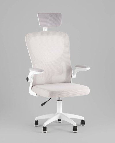 OUE-2504-HR w.pl grey mesh Офисное кресло Stool Group OUE-2504-HR w.pl grey mesh